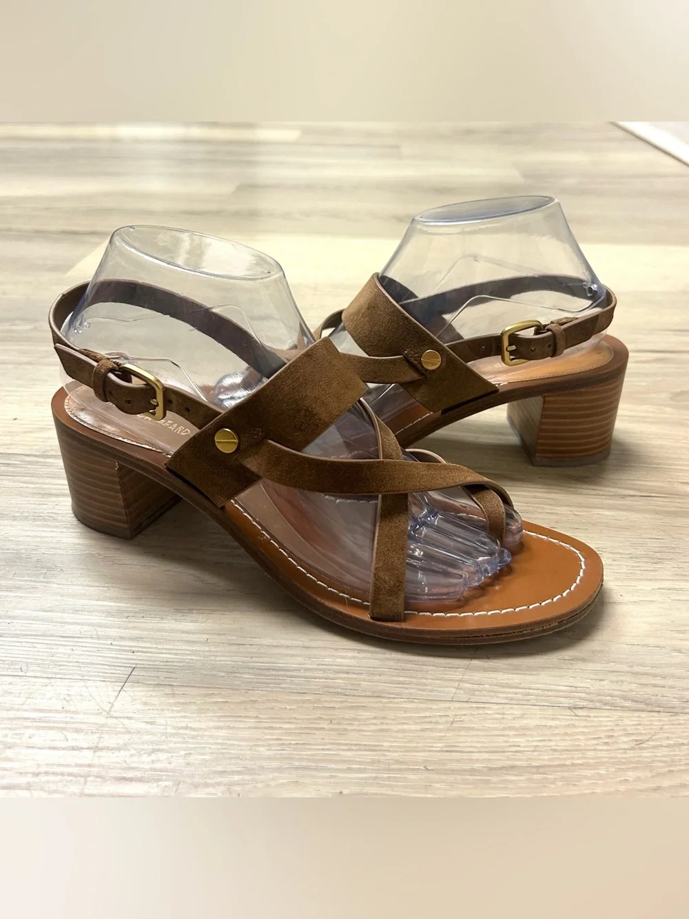 Veronica Beard Sandals Elodie Slingback Brown Leather Strappy Womens Sz 8.5M - Picture 10 of 14